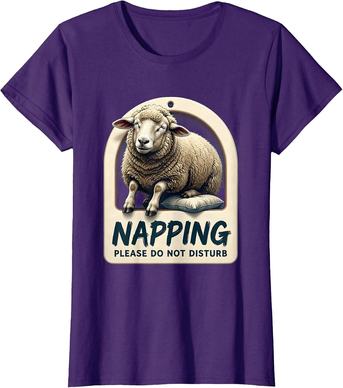 Women's Napping Please Do Not Disturb Funny Sheep Official T-Shirt - Purple