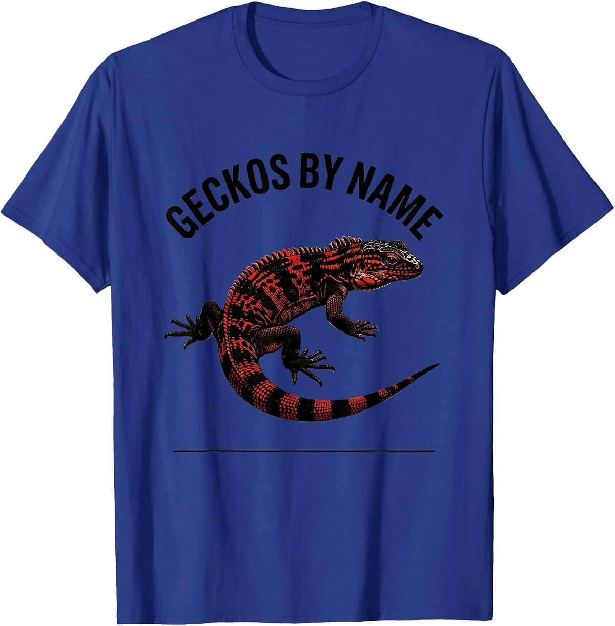 Men's Geckos By Name Reptile Lover Herpetology Enthusiast T-Shirt - Royal Blue