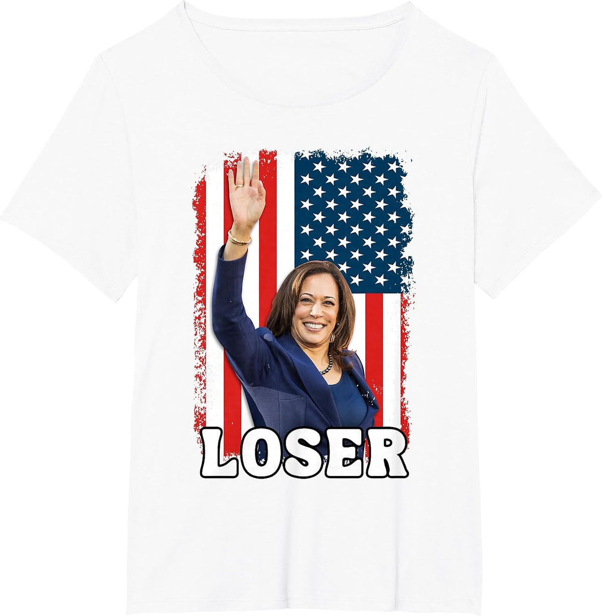 Kamala Harris Loser 2024 Presidential Race Funny Kamala Lost T-Shirt - White