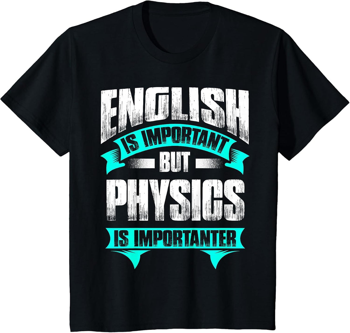 English is Important But Physics is Importanter T-Shirt - Black