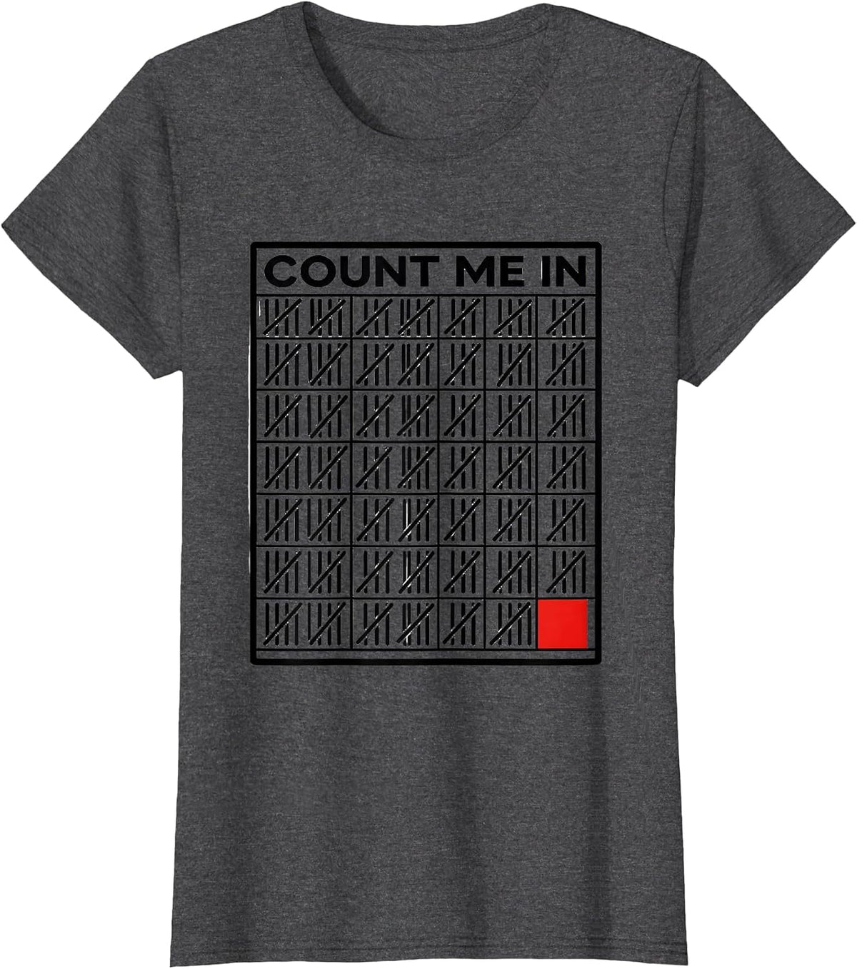 Women's Count Me In Funny Math Teacher Humor Gift T-Shirt - Dark Heather Grey
