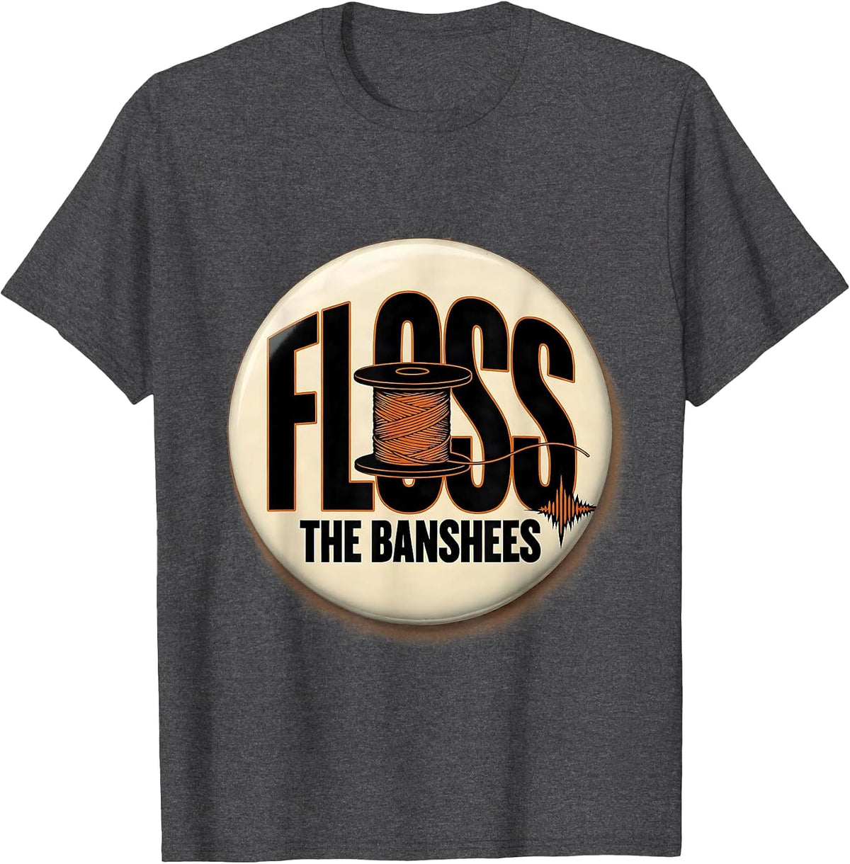 Men's Floss the Banshees Funny Dental Hygienist Halloween Costume T-Shirt - Dark Heather Grey