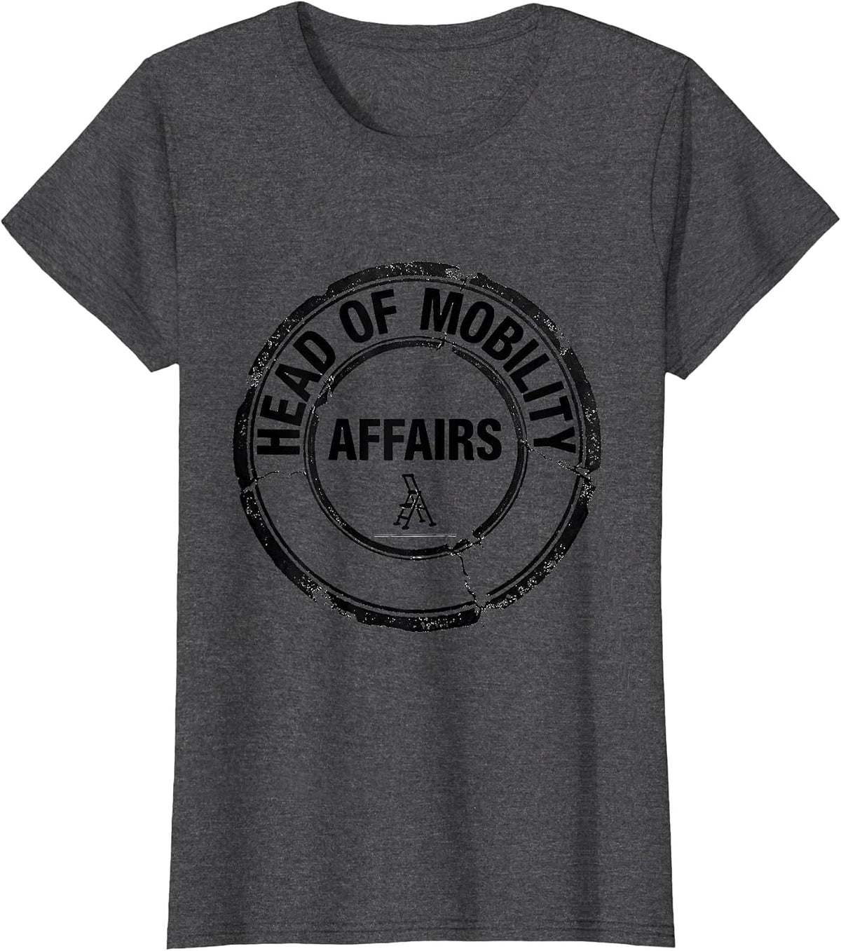 Women's Head Of Mobility Affairs Rubber Stamp Physical Therapist PT T-Shirt - Dark Heather Grey