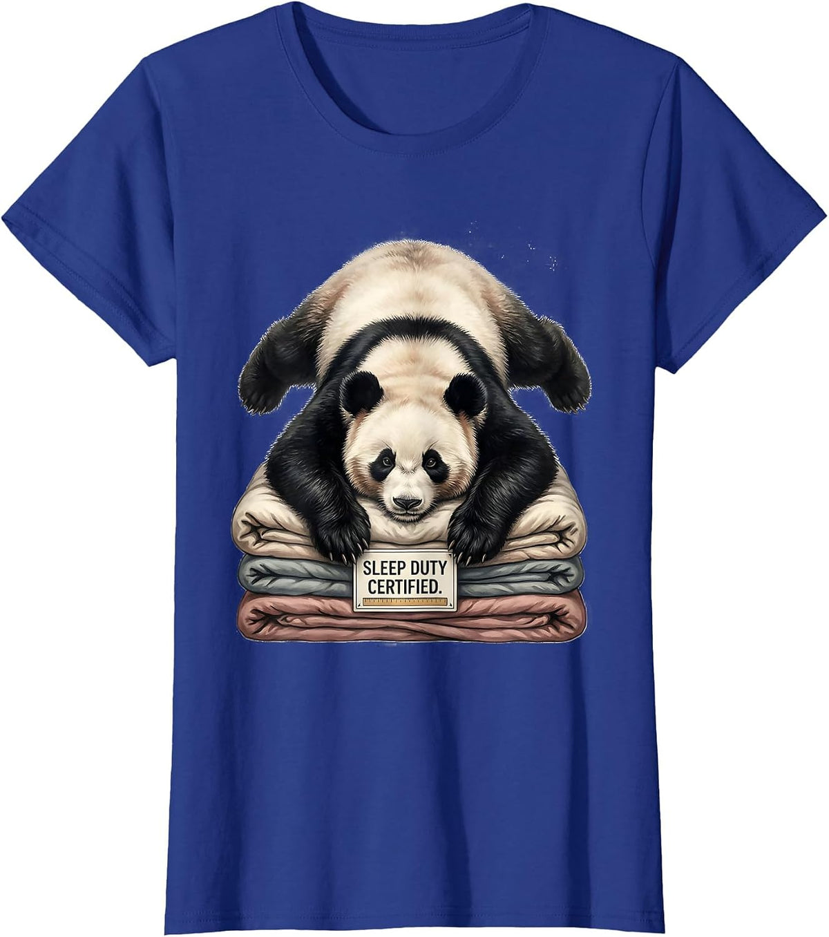 Women's Sleep Duty Certified Funny Panda Bear Animal Lover Gift T-Shirt - Royal Blue
