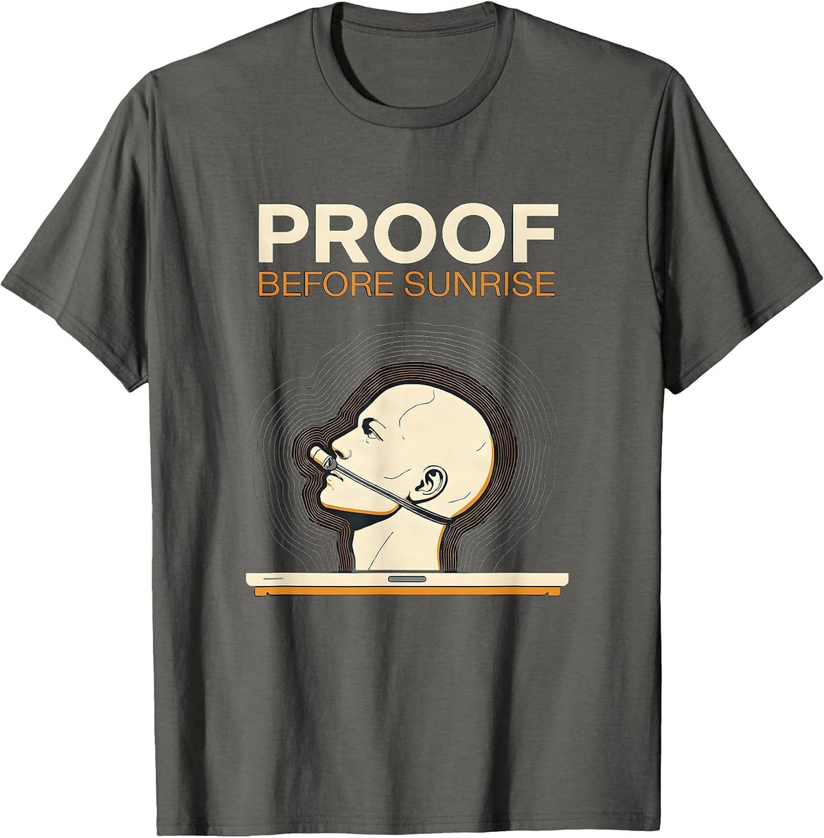 Proof Before Sunrise Funny EMT Paramedic First Responder T-Shirt - Asphalt Grey