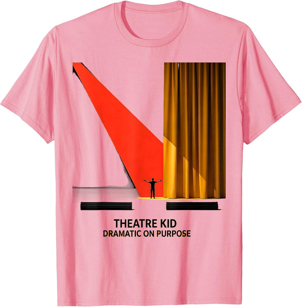 Men's Theatre Kid Dramatic On Purpose Constructivist Poster Stage T-Shirt - Pink