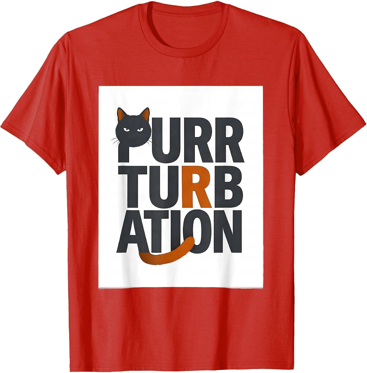 Men's Purrturbation Funny Cat Math Science Teacher Gift T-Shirt - Red