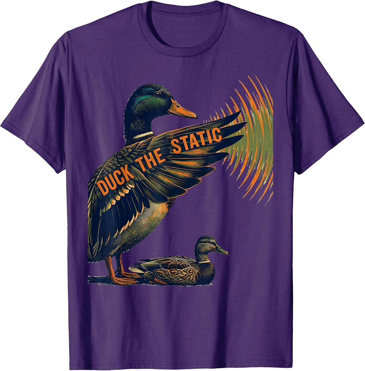 Men's Duck The Static Funny Duck Hunter Waterfowl Hunting Humor T-Shirt - Purple