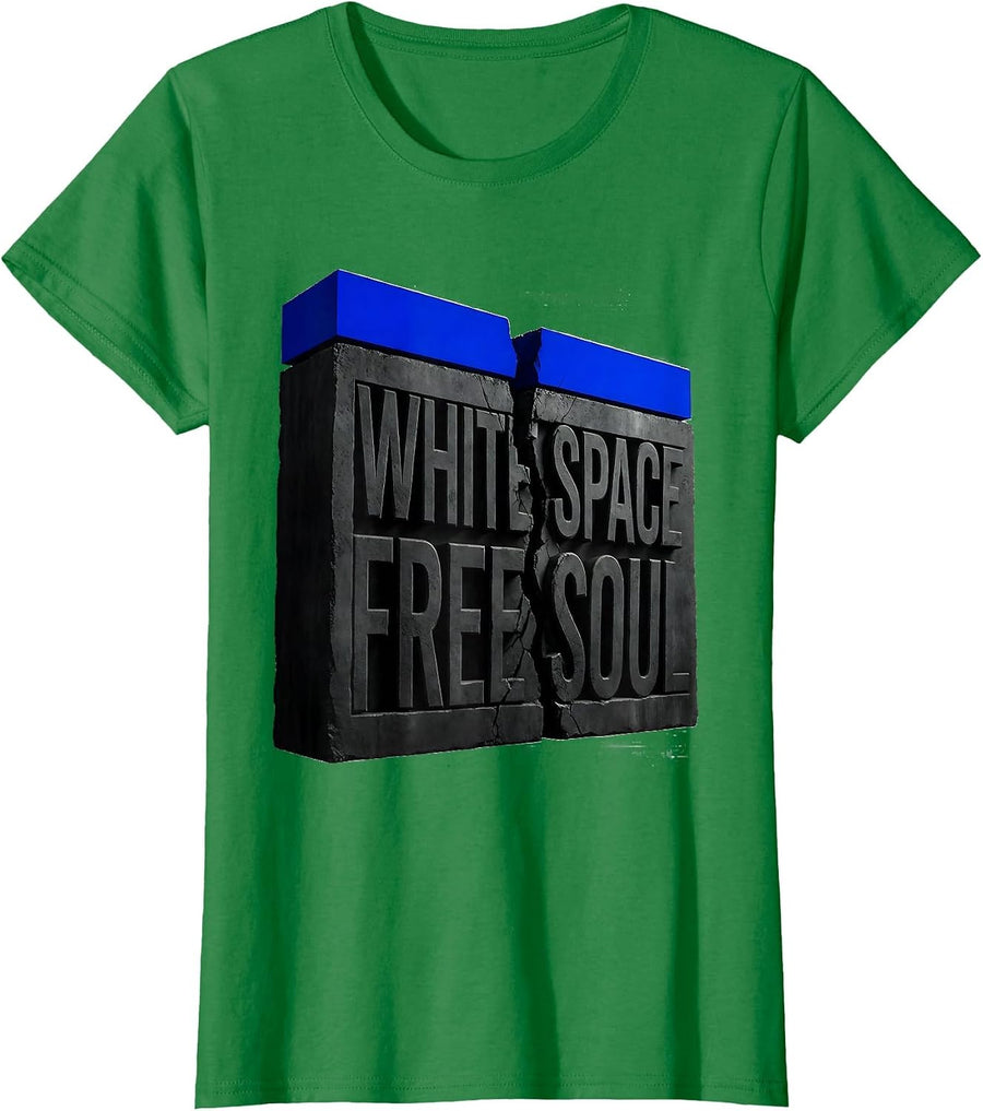 Women's White Space Free Soul Freedom Graphic Design T-Shirt - Kelly Green