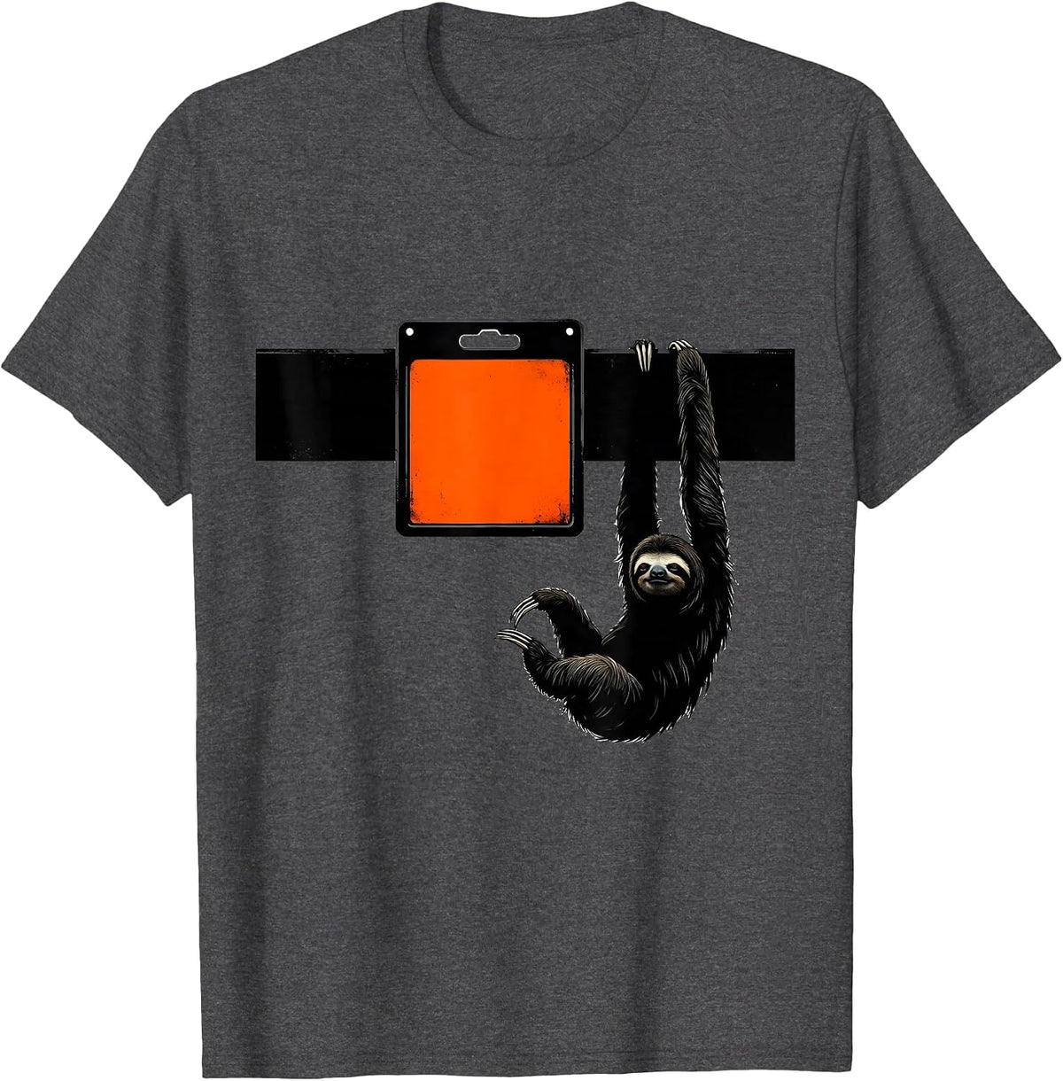 Men's Sloth Hanger Brutalist Funny Animal Lover Gift T-Shirt - Dark Heather Grey