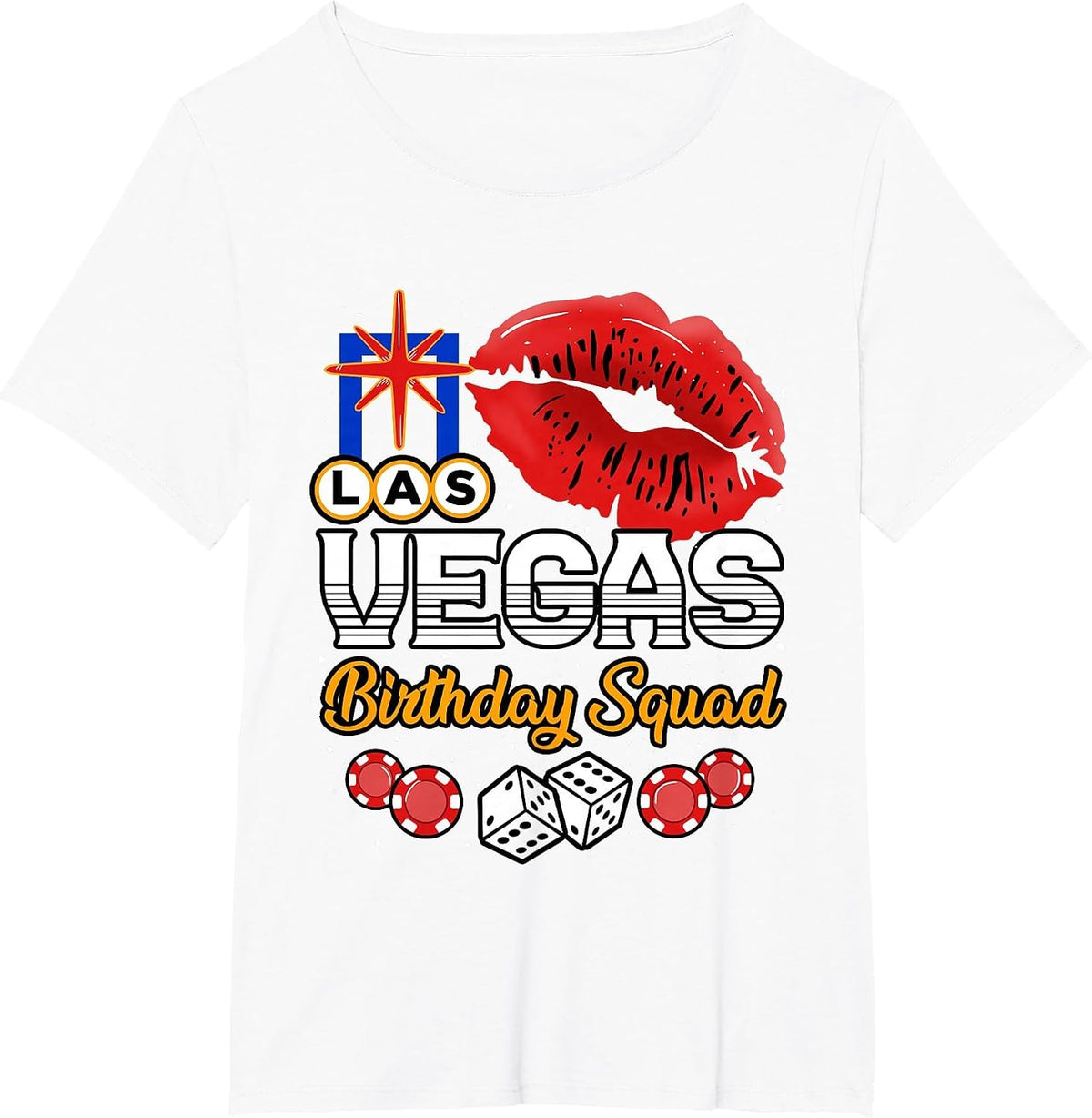 Las Vegas Birthday Squad Casino Girls Trip Party T-Shirt - White