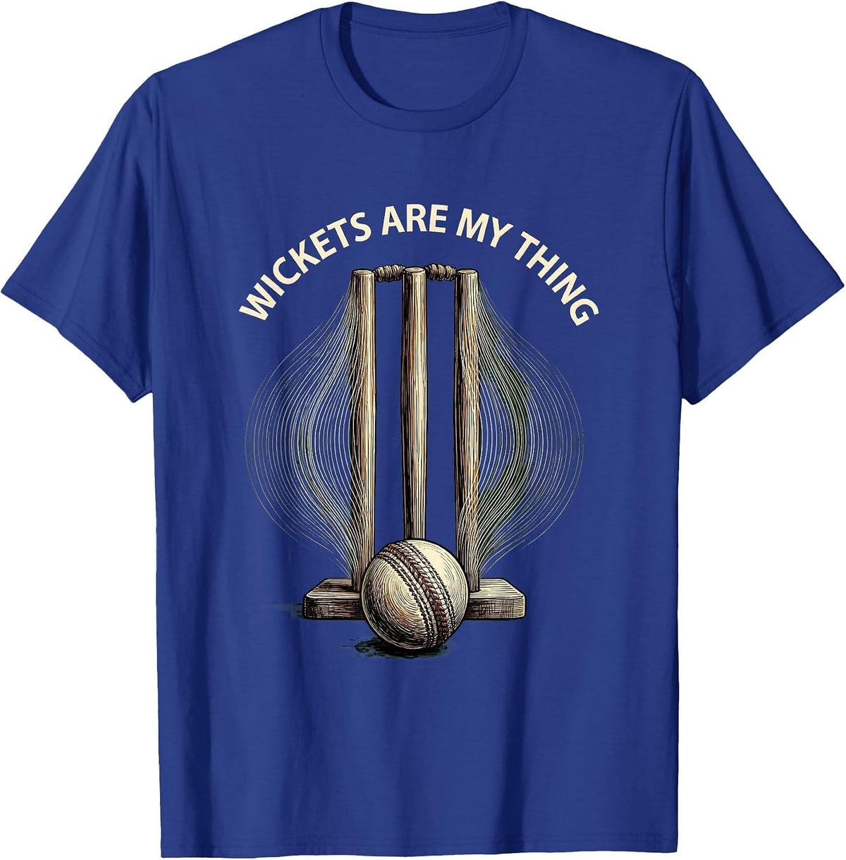 Men's Wickets Are My Thing Cricket Life Design T-Shirt - Royal Blue