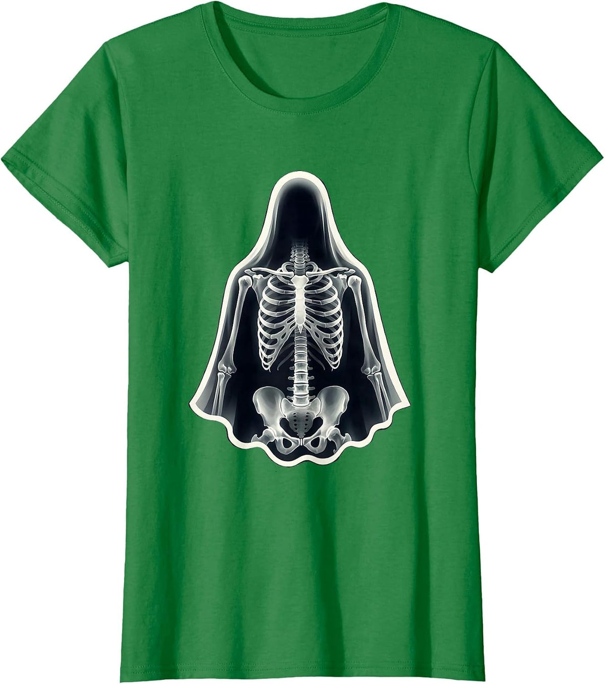 Sheeted Ghost Radiology Tech Halloween Workplace Humor T-Shirt - Kelly Green