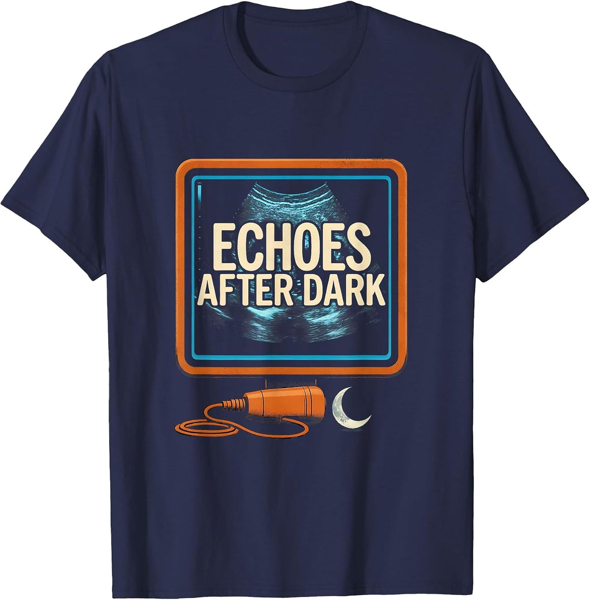 Men's Echoes After Dark Screenprint Sonographer Halloween T-Shirt - Navy Blue