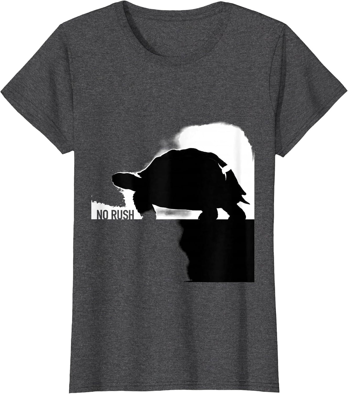 Women's No Rush Funny Tortoise Lover Pet Owner Gift T-Shirt - Dark Heather Grey