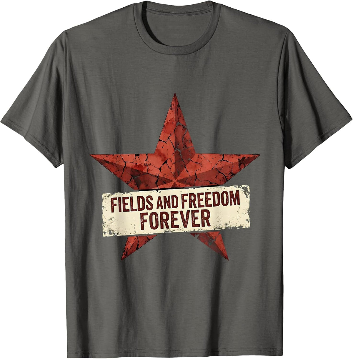 Fields and Freedom Forever Cowgirl Design T-Shirt - Asphalt Grey