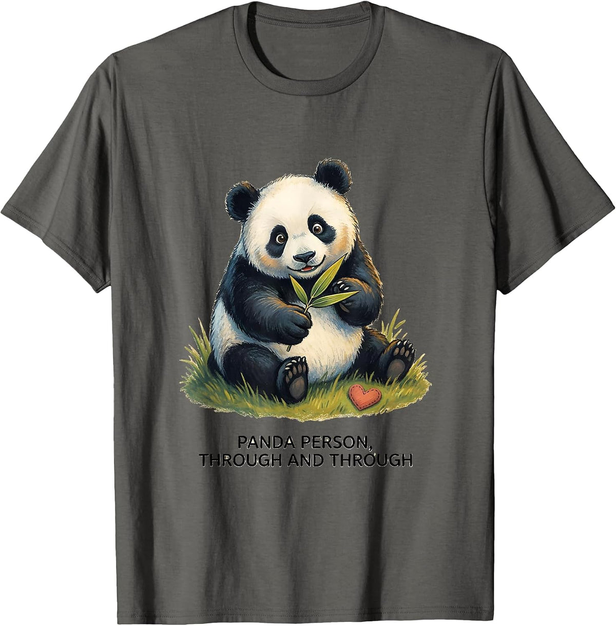 Men's Panda Person, Through and Through Cute Kawaii Animal Lover T-Shirt - Asphalt Grey