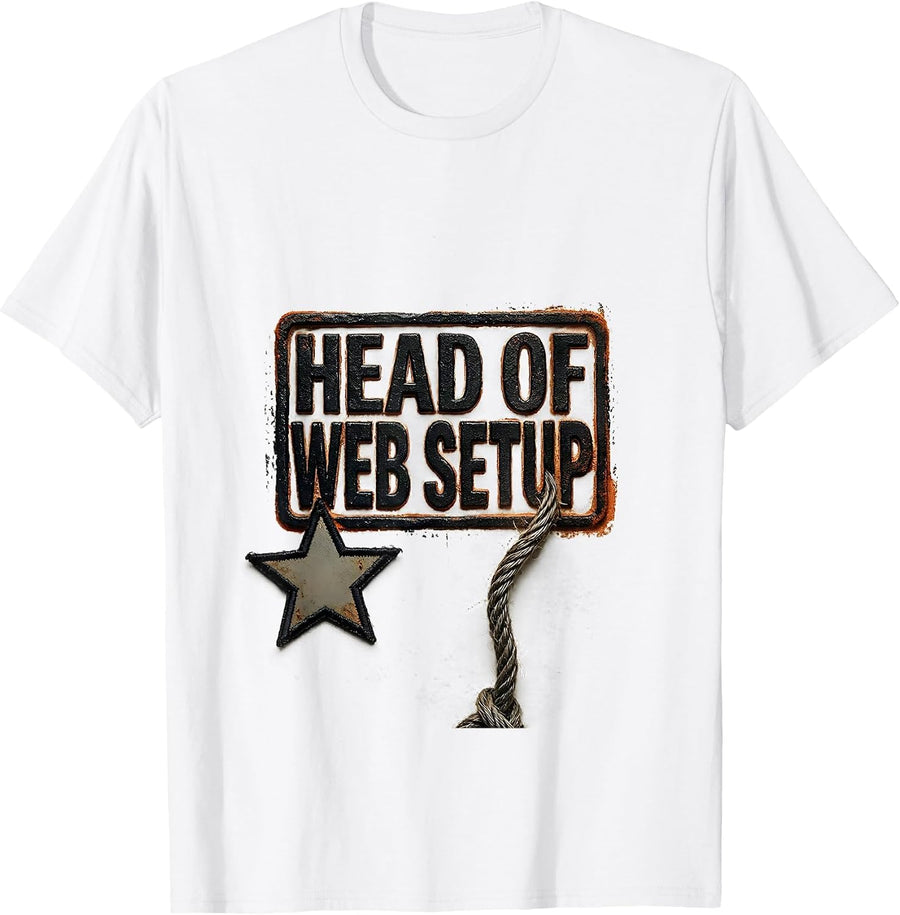 Men's Head Of Web Setup Rubber Stamp Birthday Family Matching T-Shirt - White