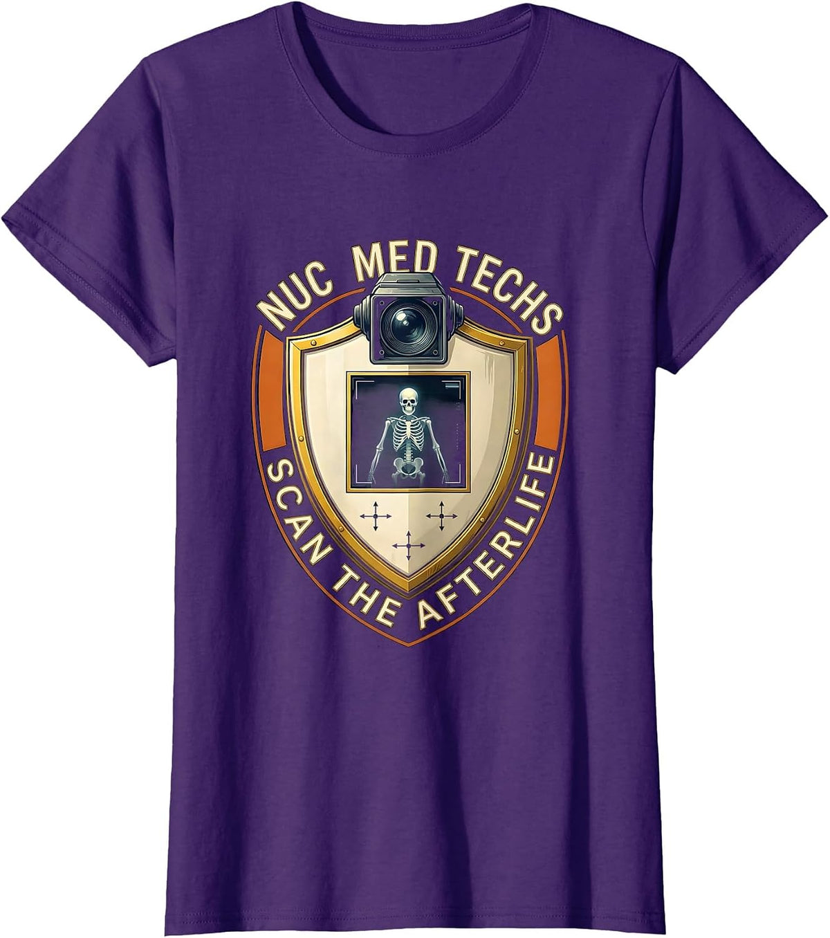 Women's Nuc Med Techs Scan The Afterlife Funny Radiology Tech T-Shirt - Purple