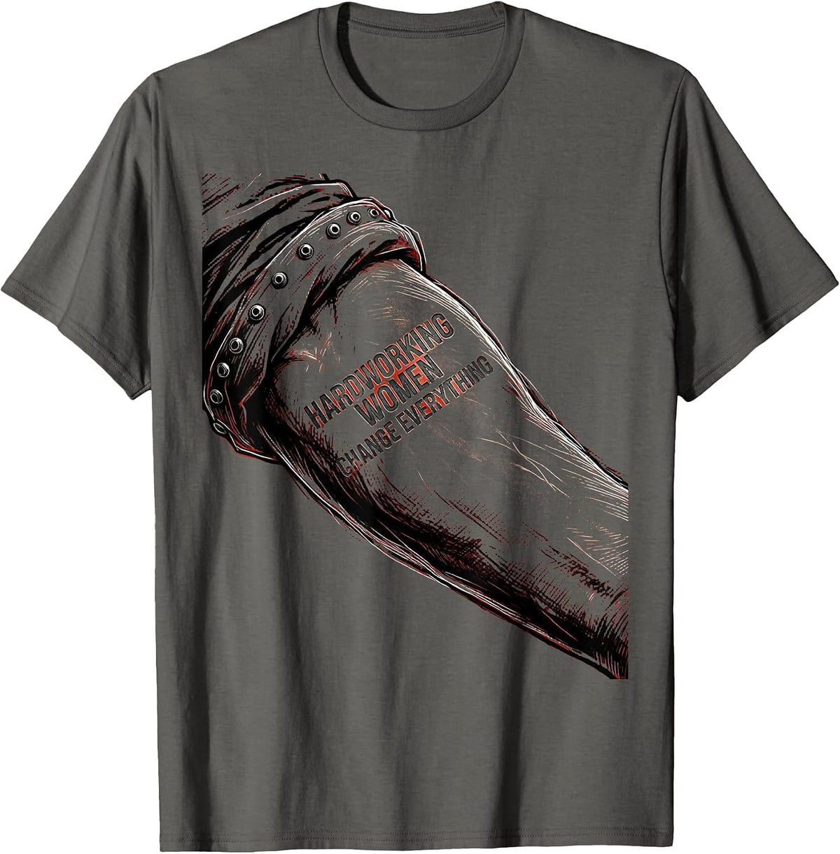 Hardworking Women Change Everything Rosie Design T-Shirt - Asphalt Grey