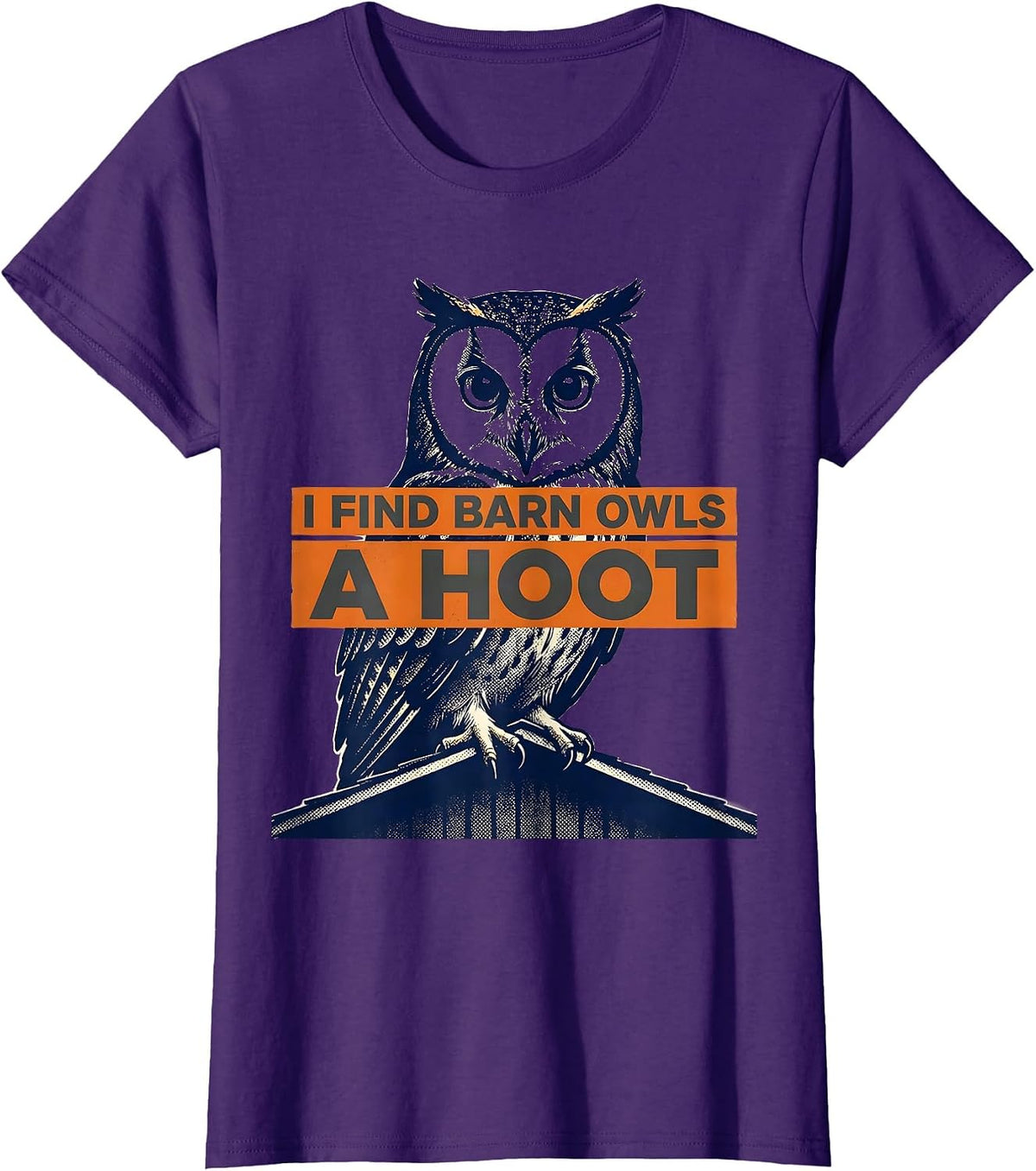 Women's I Find Barn Owls A Hoot Funny Owl Lover Retro Vintage Humor T-Shirt - Purple