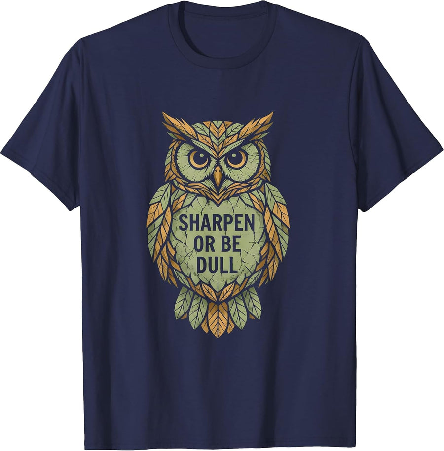 Sharpen Or Be Dull Iron Sharpens Iron Design T-Shirt - Navy Blue