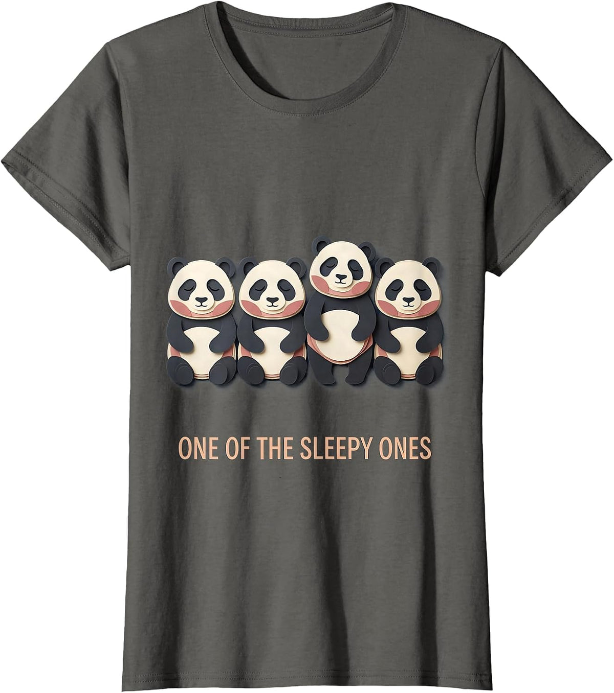Women's One Of The Sleepy Ones Cute Panda Sleepshirt Animal Lover T-Shirt - Asphalt Grey
