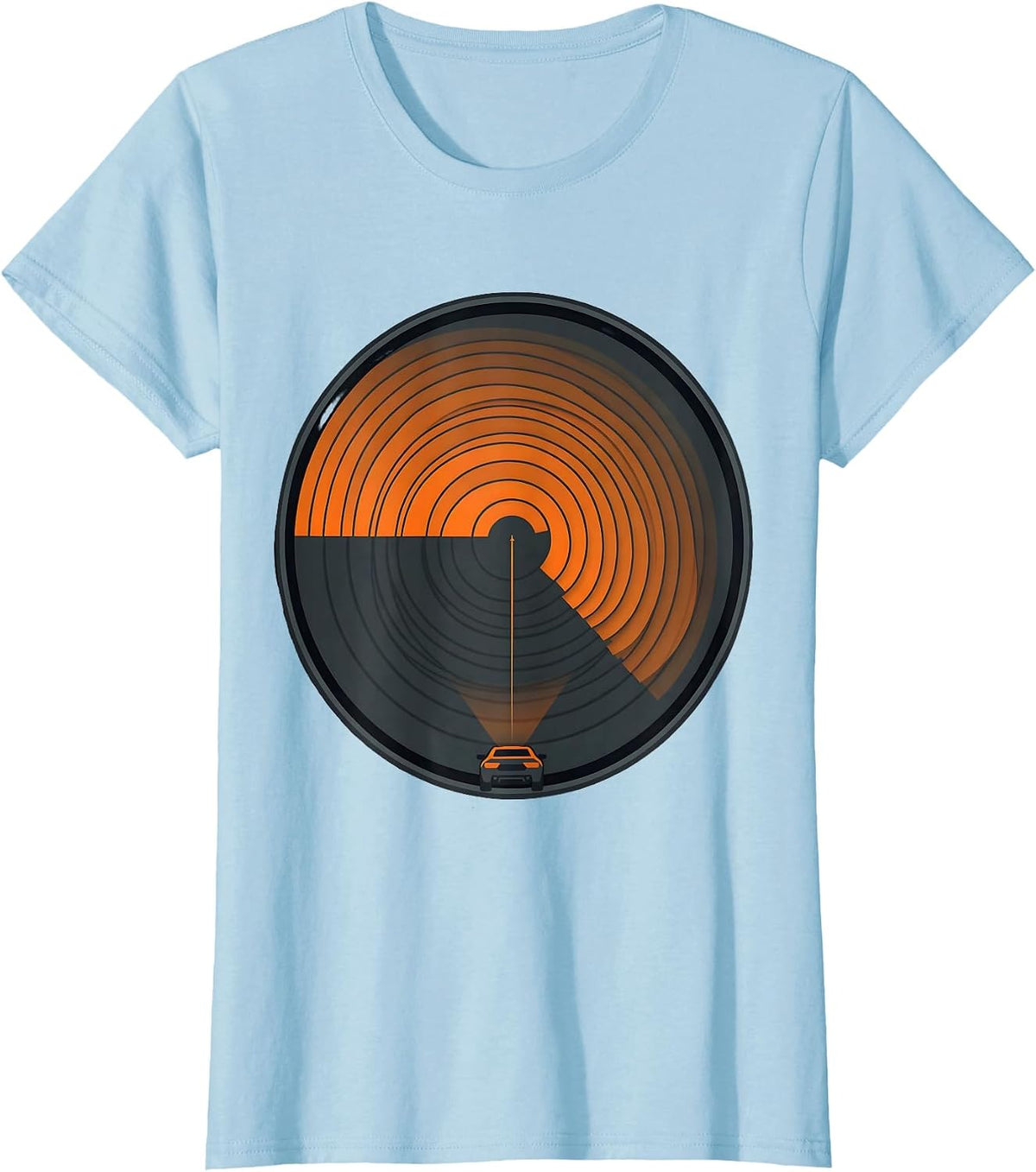 Women's Compact Radar Scope Minimalist Storm Chaser Meteorology T-Shirt - Baby Blue