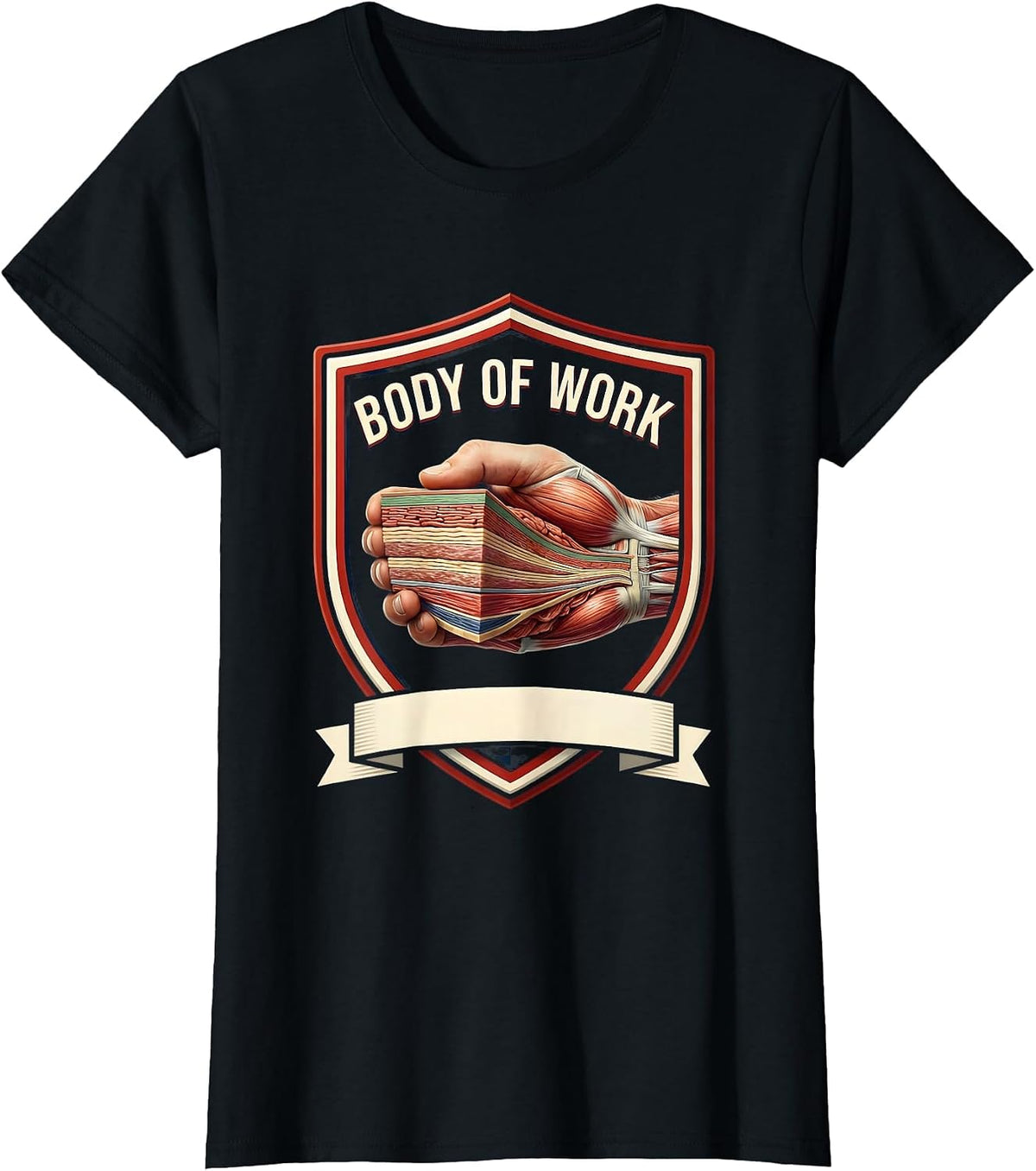 Body Of Work Funny Massage Therapist Chiropractor Humor T-Shirt - Black