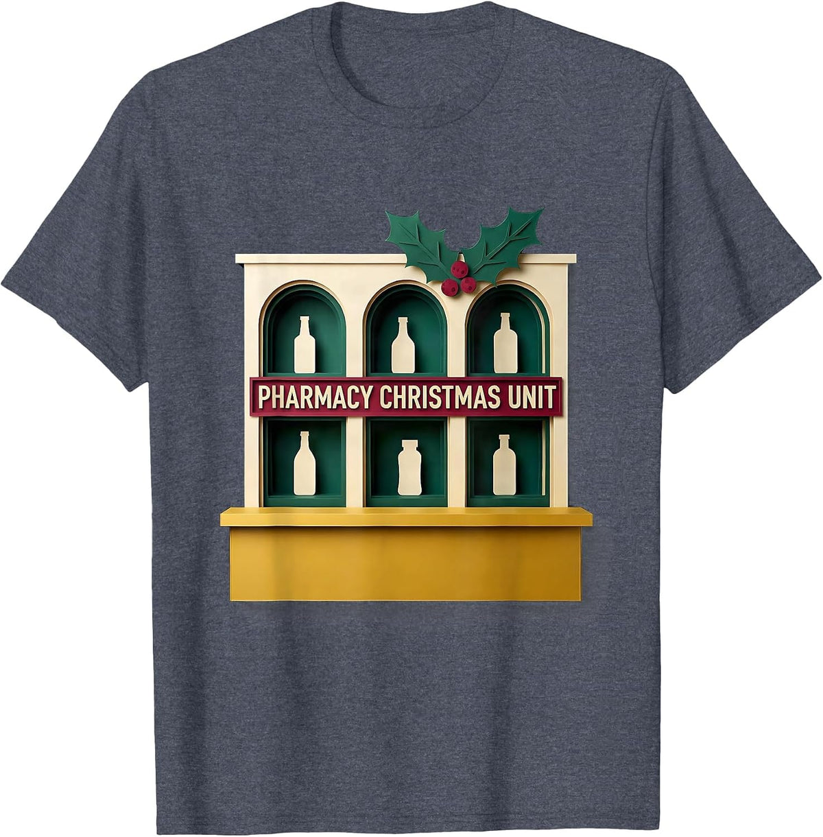 Pharmacy Christmas Unit Funny Pharmacy Tech Squad Holiday T-Shirt - Heather Blue