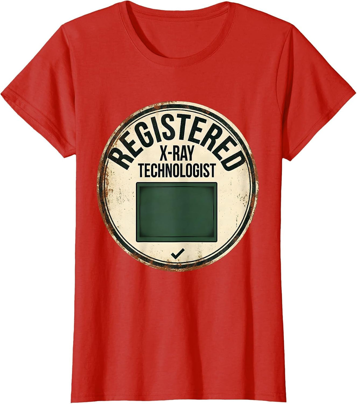 Women's Registered X-Ray Technologist Vintage Radiology Tech Gift T-Shirt - Red