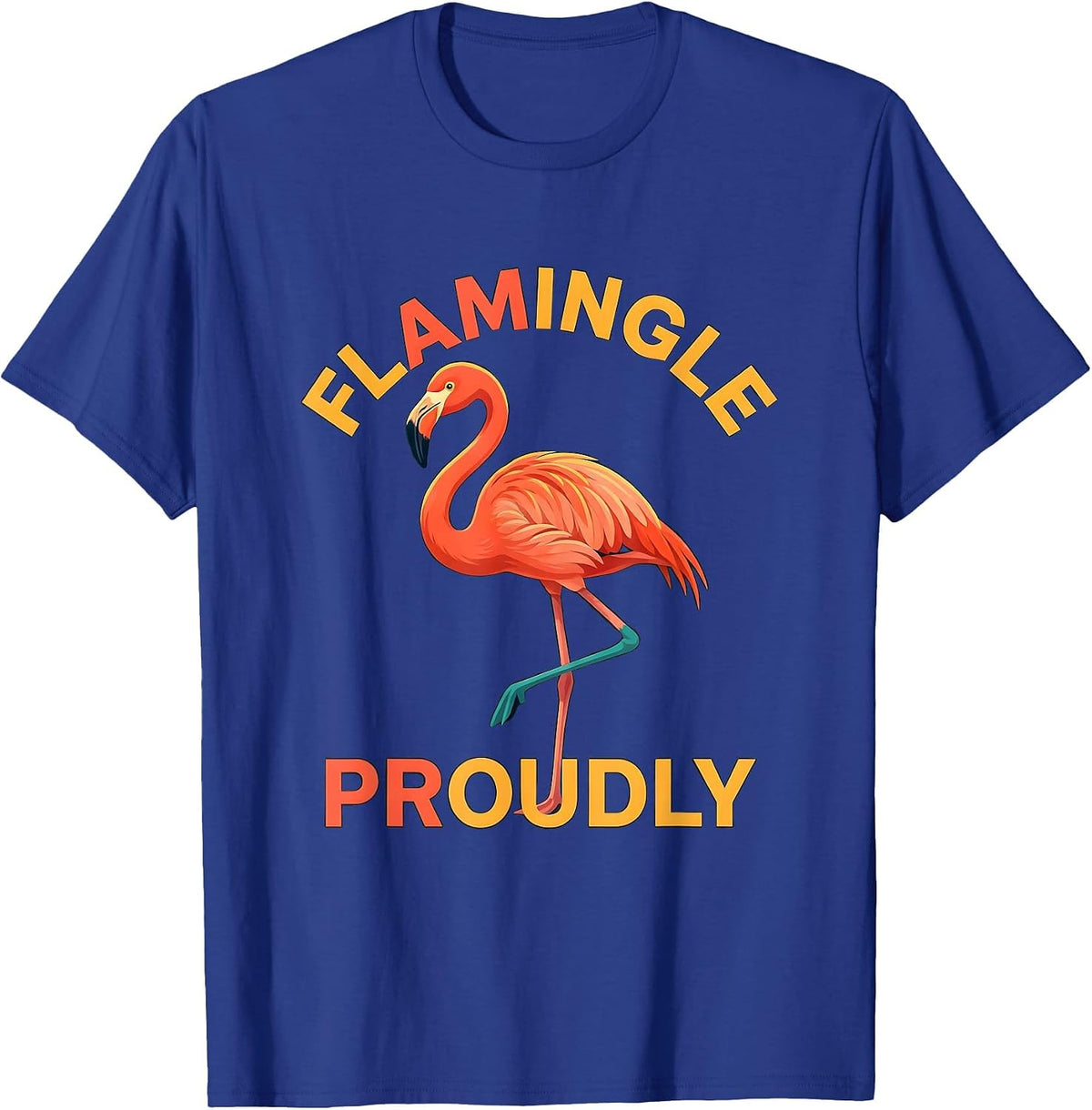 Men's Flamingle Proudly Funny Flamingo Lover Novelty Gift T-Shirt - Royal Blue