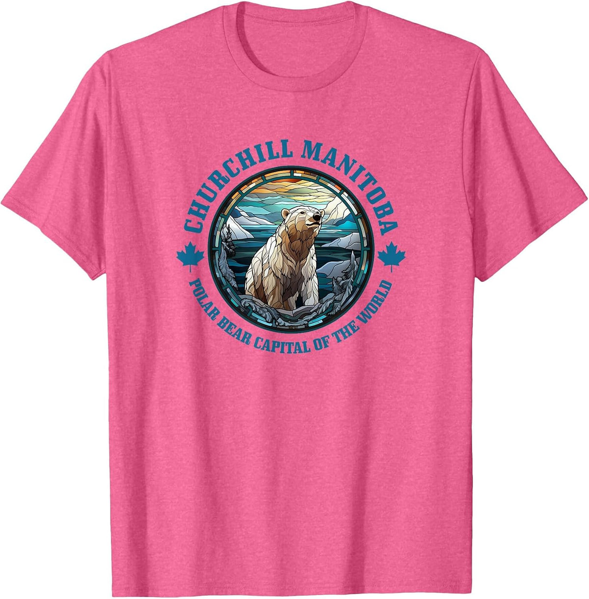 Churchill Manitoba Canada Polar Bear Capital of The World T-Shirt - Pink Heather