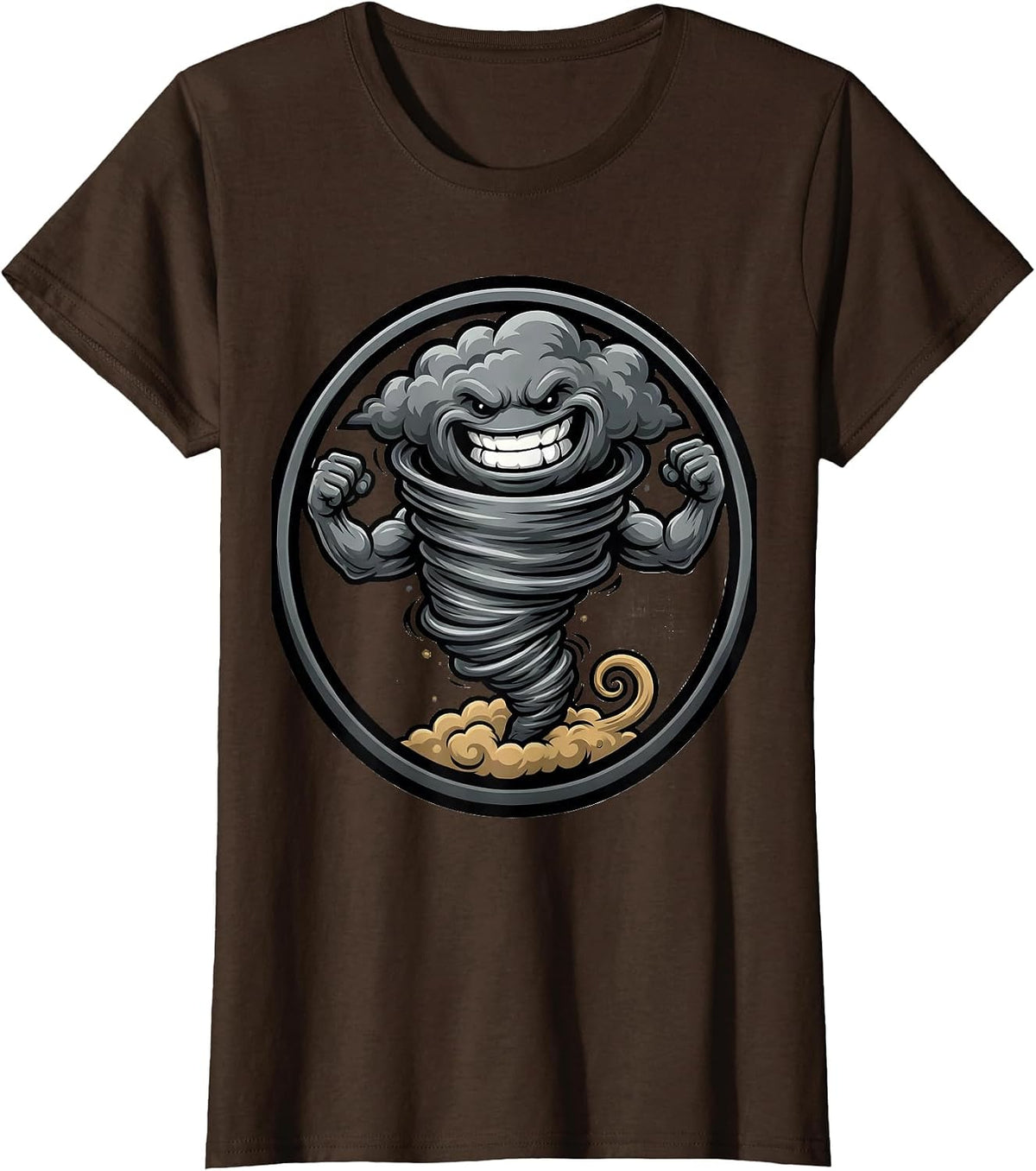 Women's Tornado Mascot Weather Enthusiast Storm Chaser T-Shirt - Brown