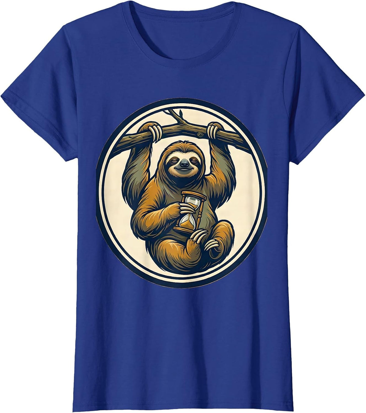 Women's Sloth Seal Funny Sloth Lover Novelty Gift T-Shirt - Royal Blue