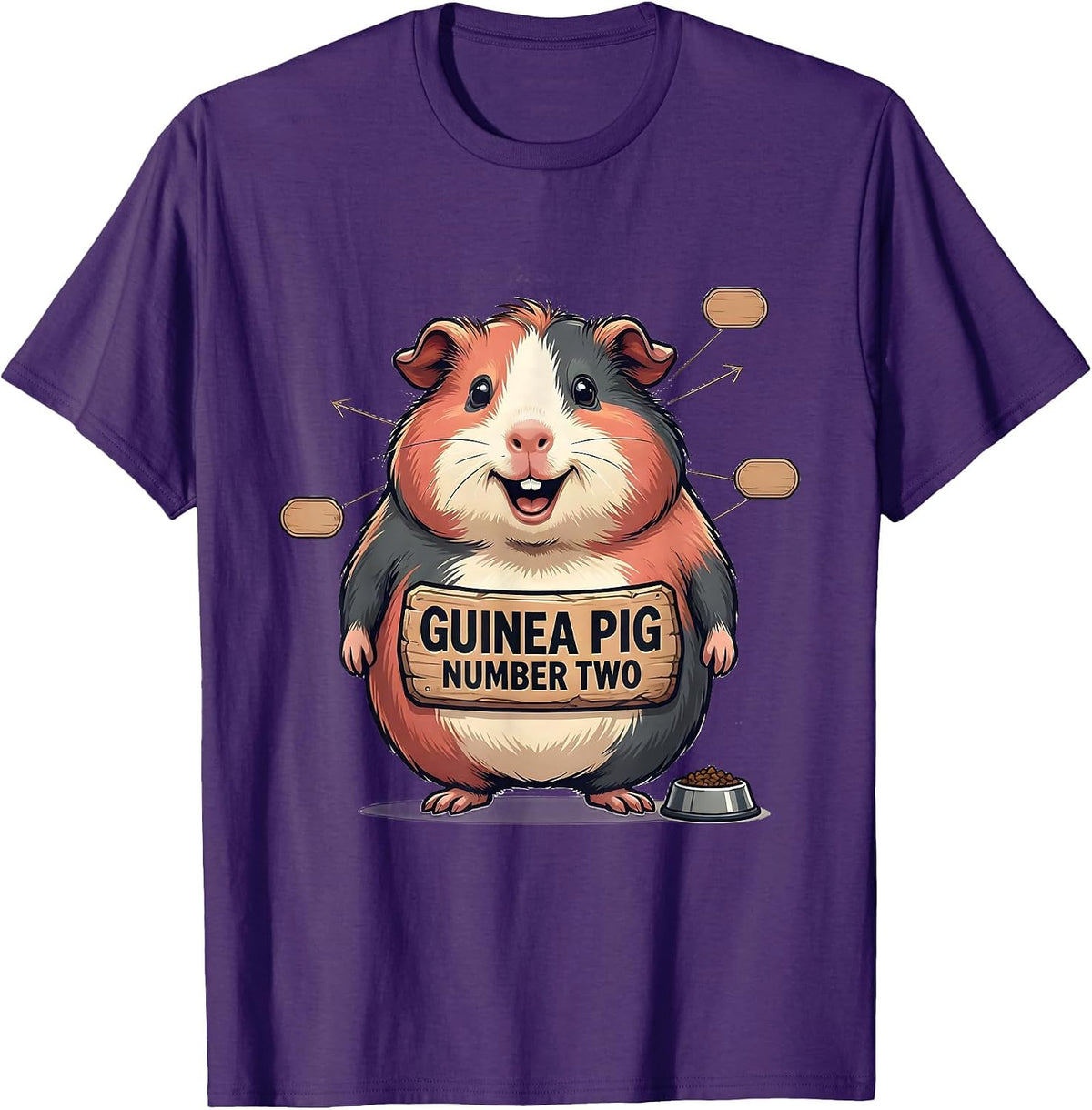 Guinea Pig Number Two Funny Pig Lover Novelty Mascot T-Shirt - Purple