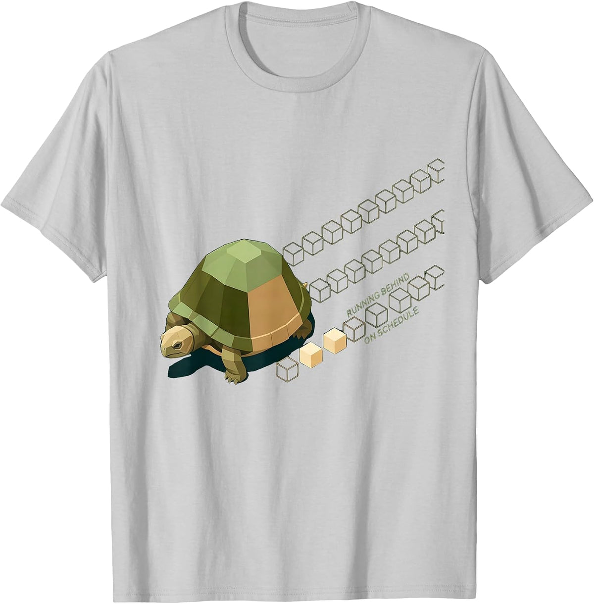 Men's Running Behind, On Schedule Funny Tortoise Lover Gift T-Shirt - Silver Grey