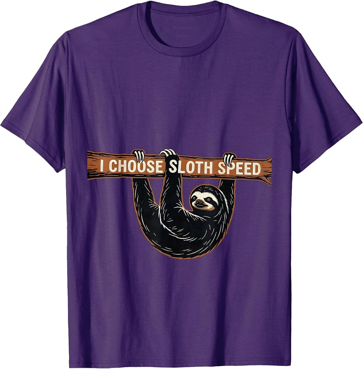 I Choose Sloth Speed Funny Sloth Lover Gift T-Shirt - Purple