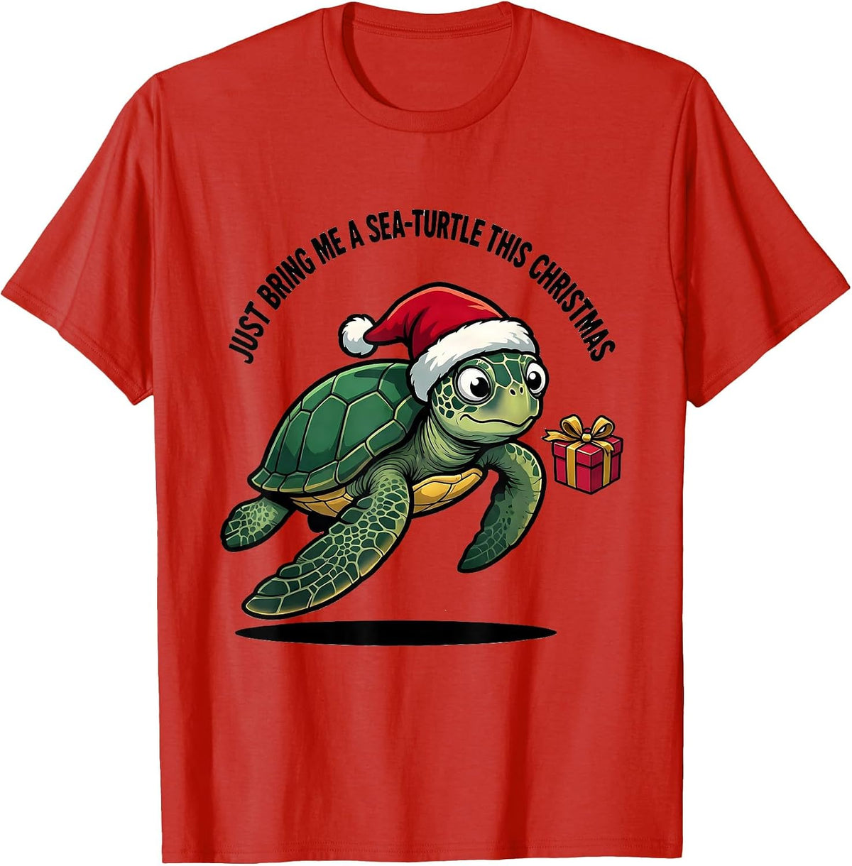 Men's Just Bring Me A Sea Turtle This Christmas Sea Turtle Lover T-Shirt - Red