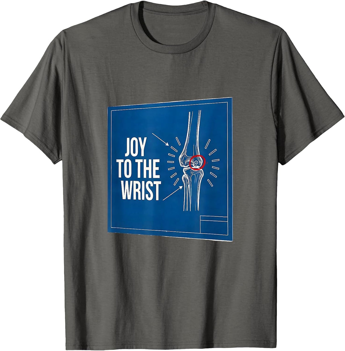 Men's Joy To The Wrist Technical Blueprint Physical Therapist T-Shirt - Asphalt Grey