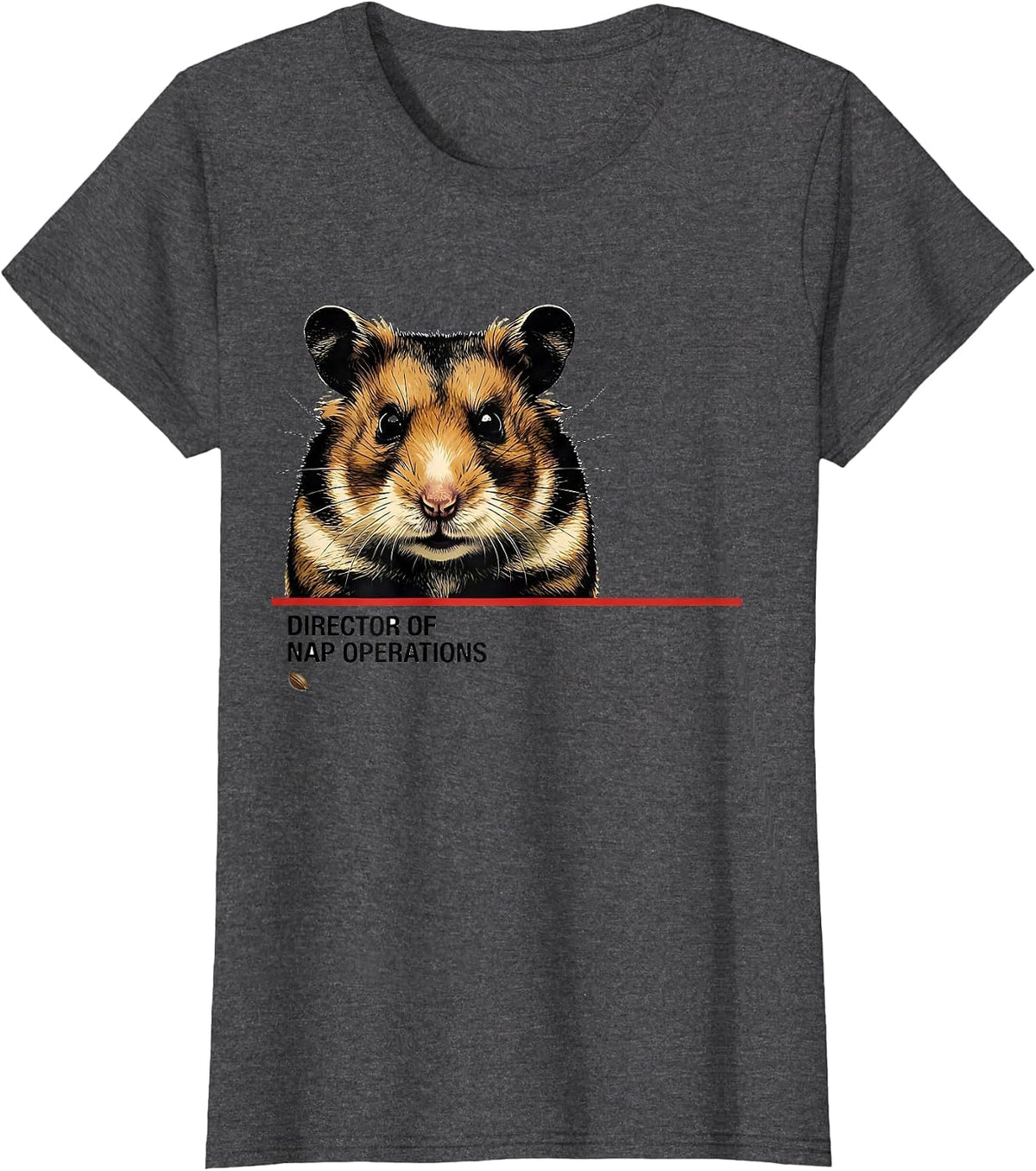 Women's Director Of Nap Operations Funny Hamster Lover Meme Humor T-Shirt - Dark Heather Grey