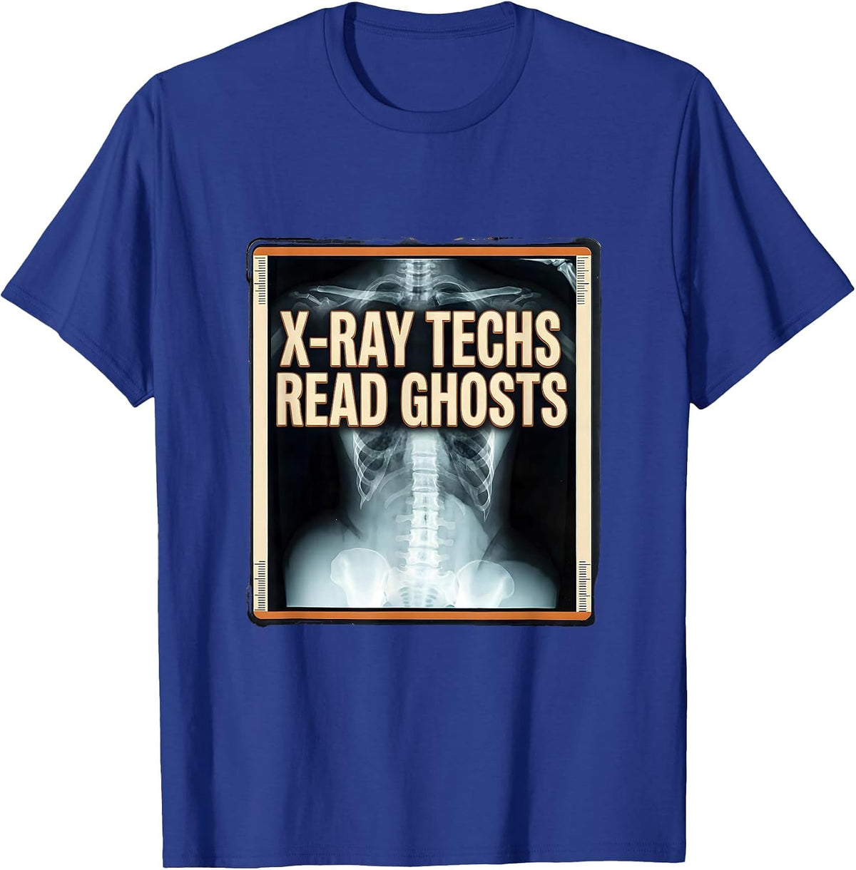 Men's X-Ray Techs Read Ghosts Funny Radiology Halloween Season T-Shirt - Royal Blue