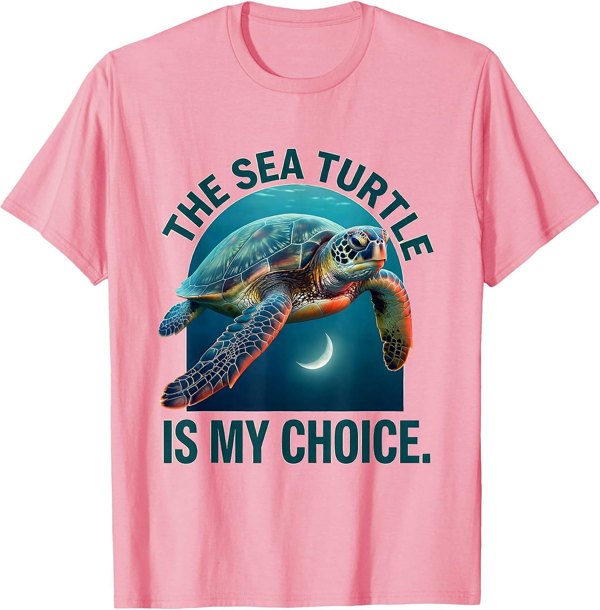 Men's The Sea Turtle Is My Choice Ocean Animal Lover Beach Casual T-Shirt - Pink