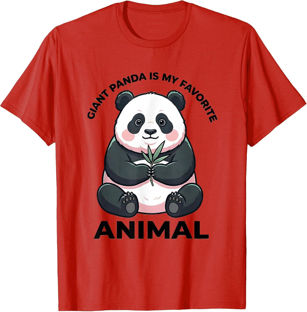 Men's Giant Panda Is My Favorite Animal Cute Kawaii Animal Lover T-Shirt - Red