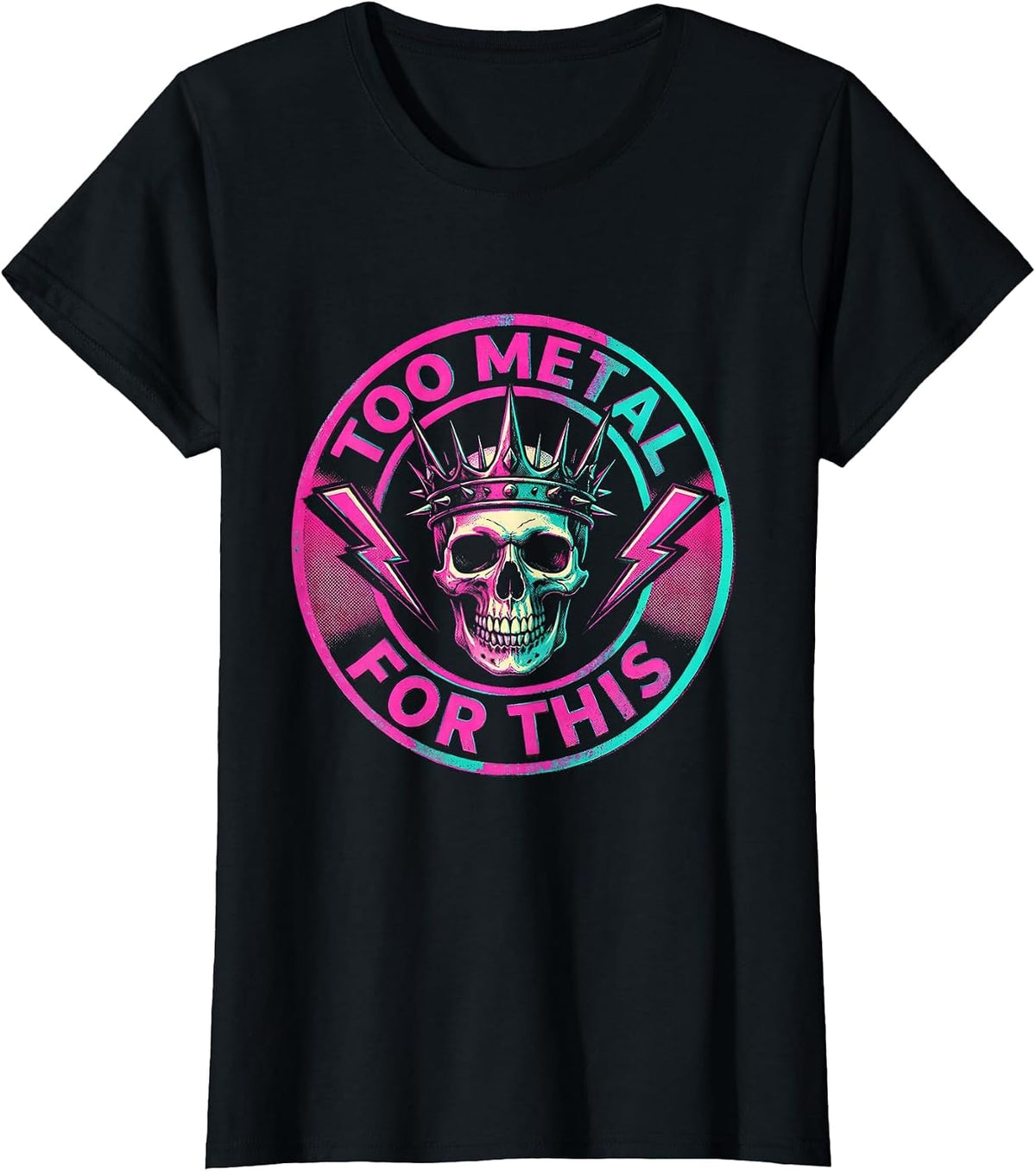 Too Metal For This Bold Rock Graphic Design T-Shirt - Black