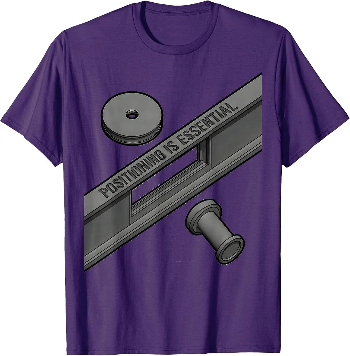 Positioning Is Essential Retro Rad Tech X-Ray CT MRI Tech T-Shirt - Purple