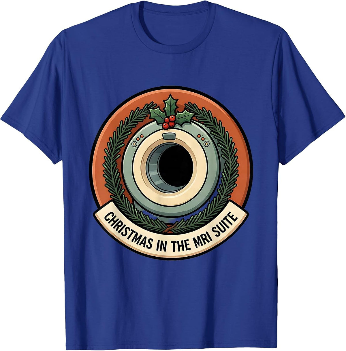 Christmas In The MRI Suite Funny Radiology Tech Humor T-Shirt - Royal Blue