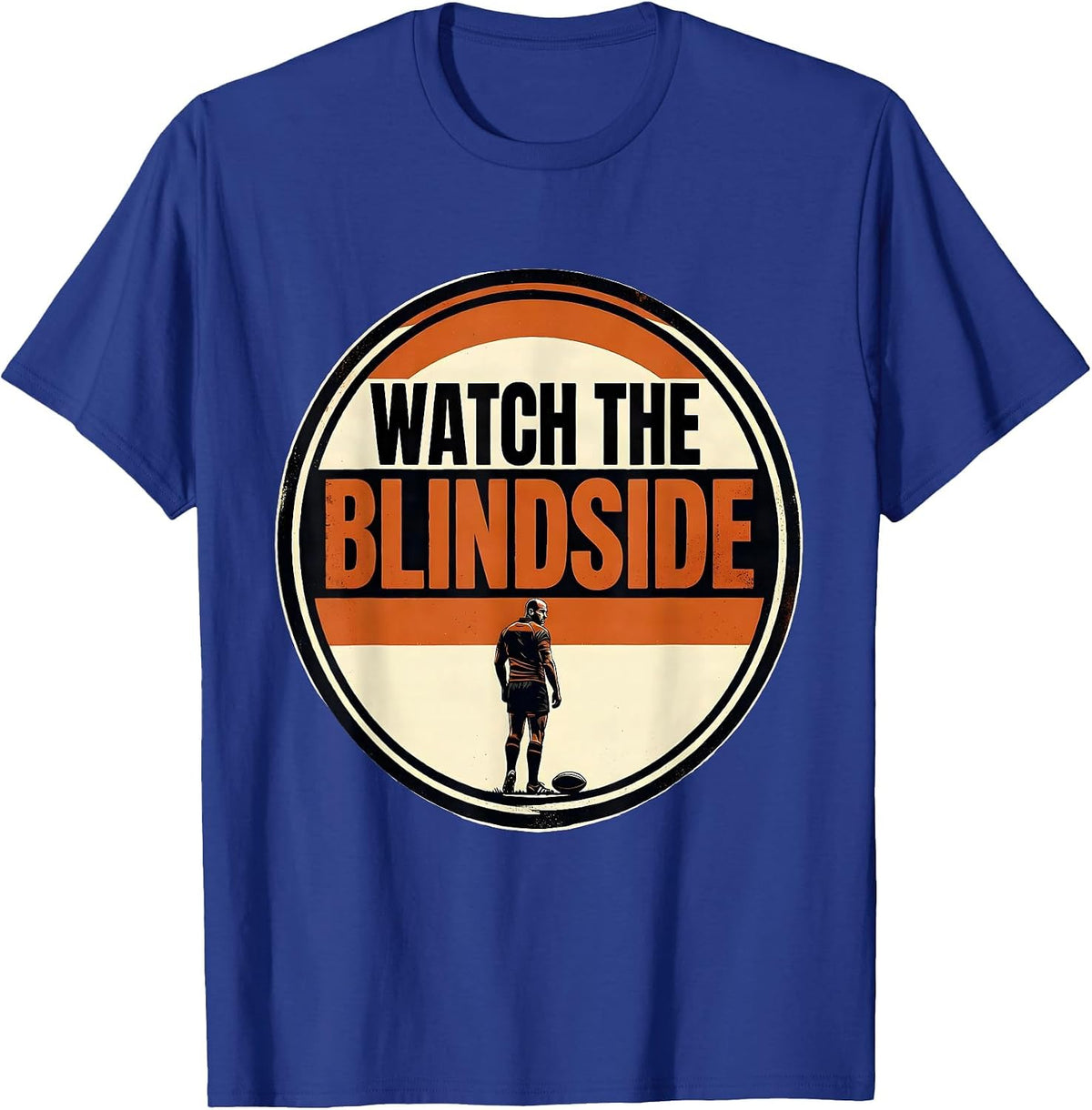 Men's Watch The Blindside Funny Rugby Player Coach Fan Vintage T-Shirt - Royal Blue