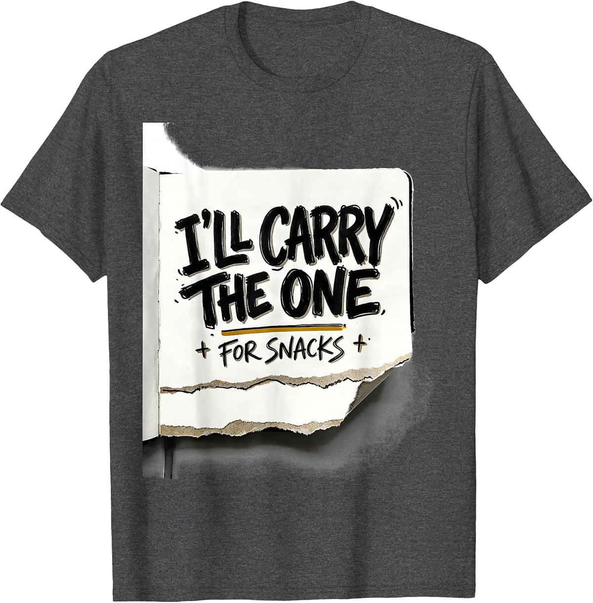 I'll Carry The One For Snacks Funny Math Teacher Humor T-Shirt - Dark Heather Grey