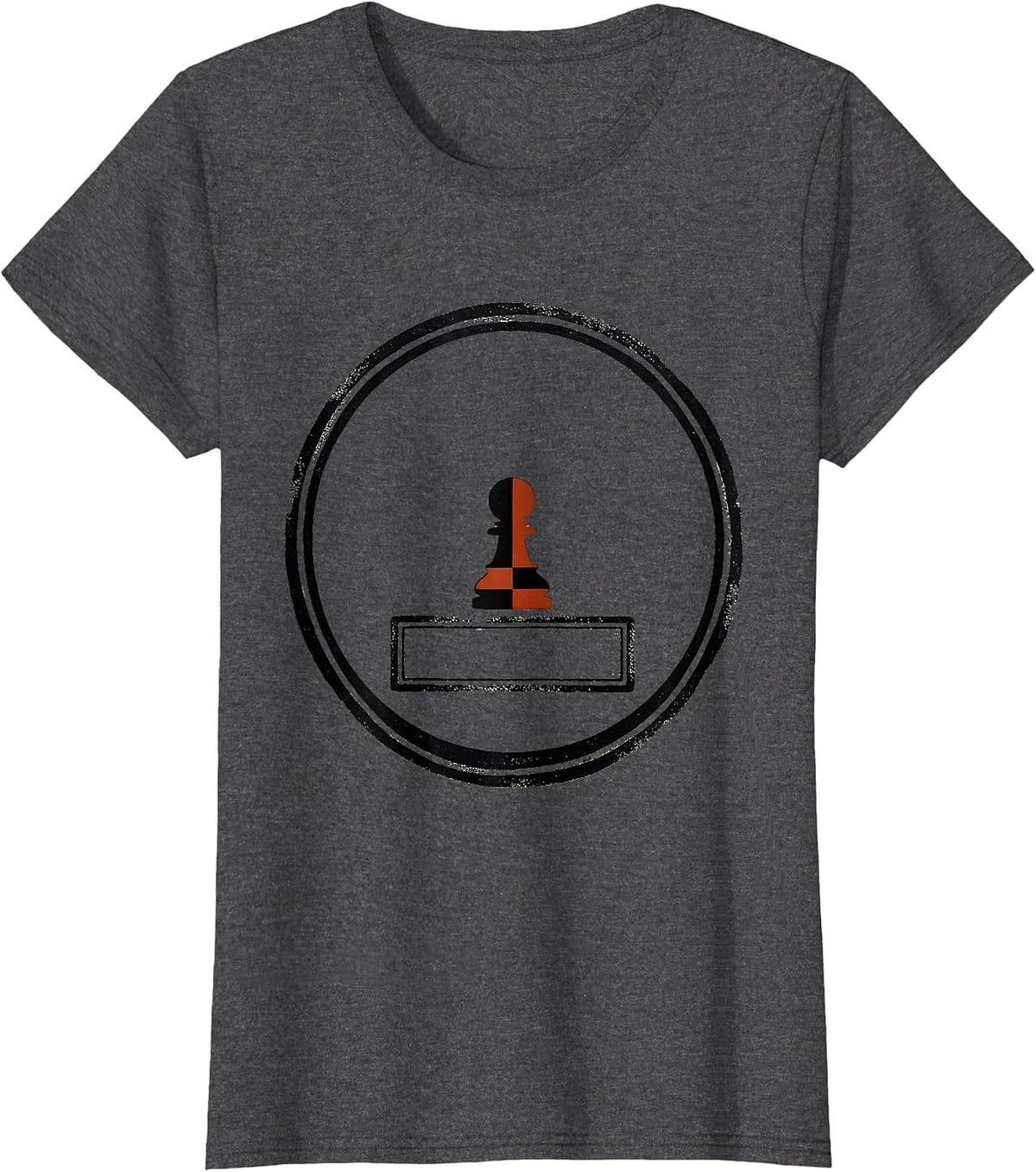 Women's Pawn Badge Chess Player Humor Gift T-Shirt - Dark Heather Grey